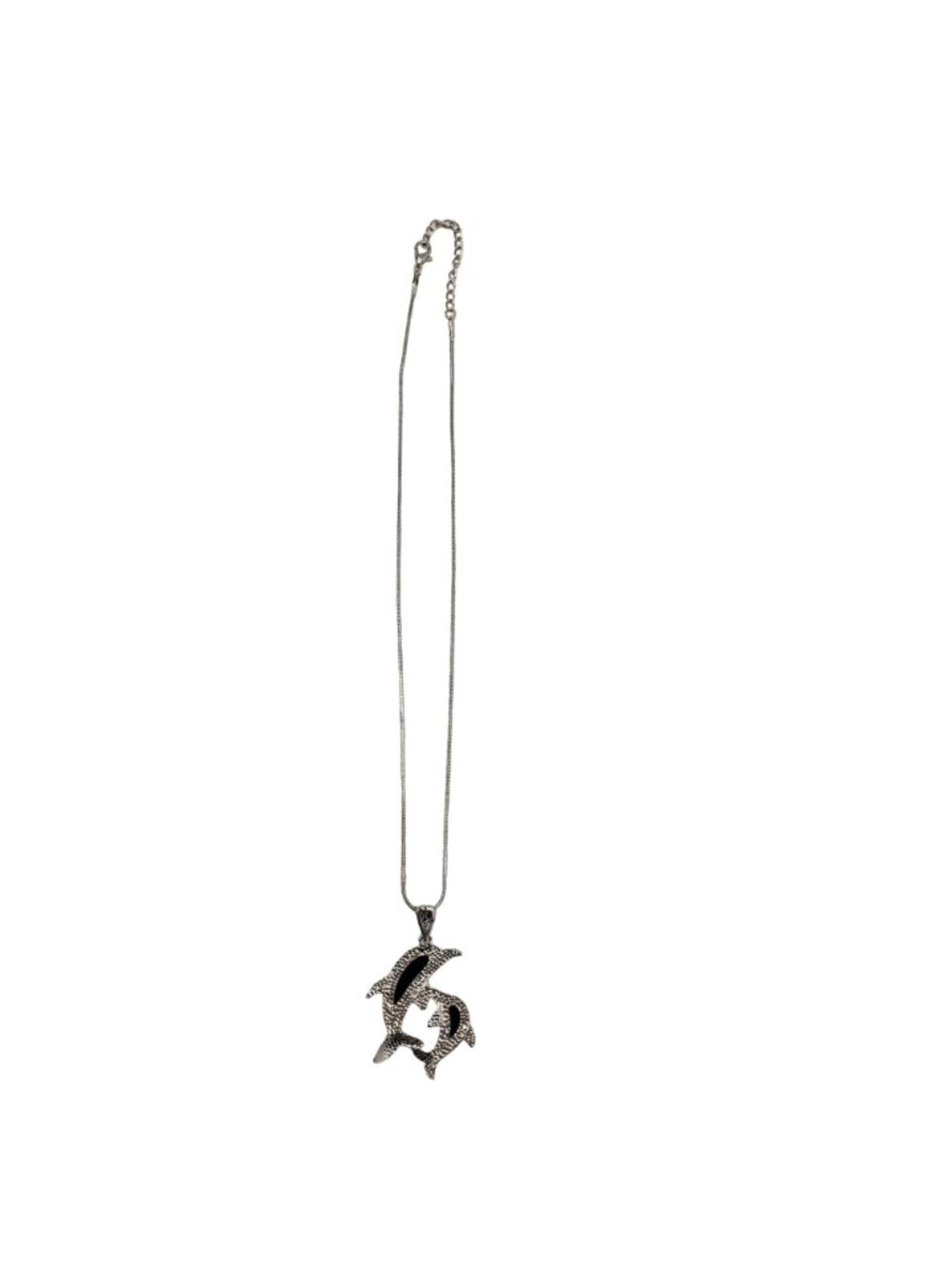 Unbranded Abalone Silver Tone Dolphin Necklace - Picture 4 of 5